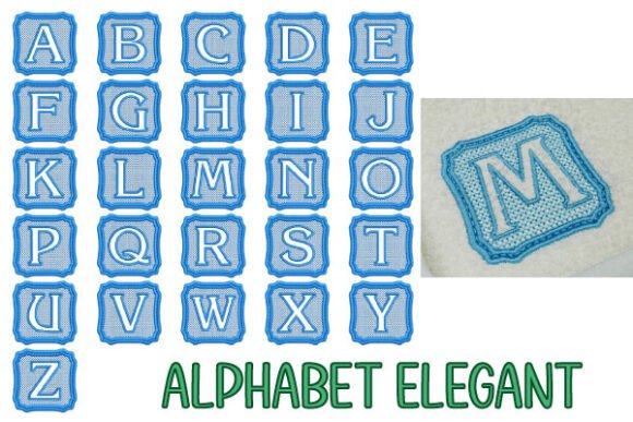 Elegant Alphabet – 7x7cm Embroidery Font