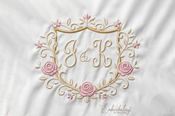 Floral Monogram Frame Embroidery Designs