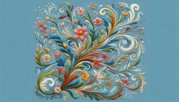 Motion Floral Embroidery
