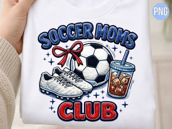 Soccer Moms Club Sport Embroidery PNG